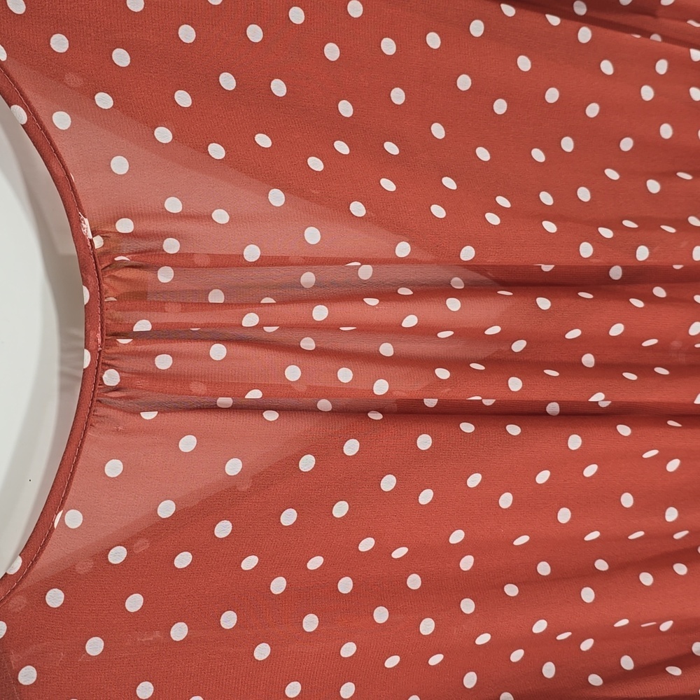 {Indigo Rose} Polka Dot Pleated Dress - Size MEDIUM - Picture 12 of 16